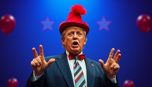 Dump trump with a clown hat