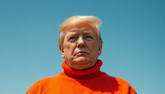 TRUMP in orange jumper