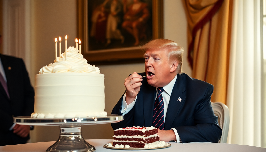 Trump eating cake