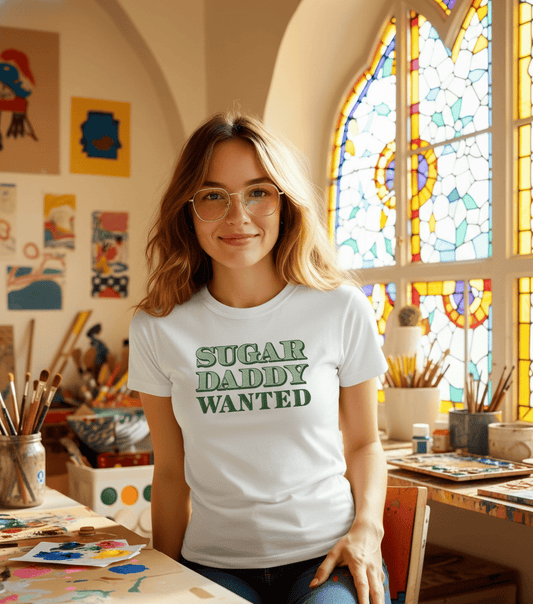 Sugar Daddy Wanted™ T-Shirt – Playful Satire & Queer Humor Tee - Good Trouble Fashion