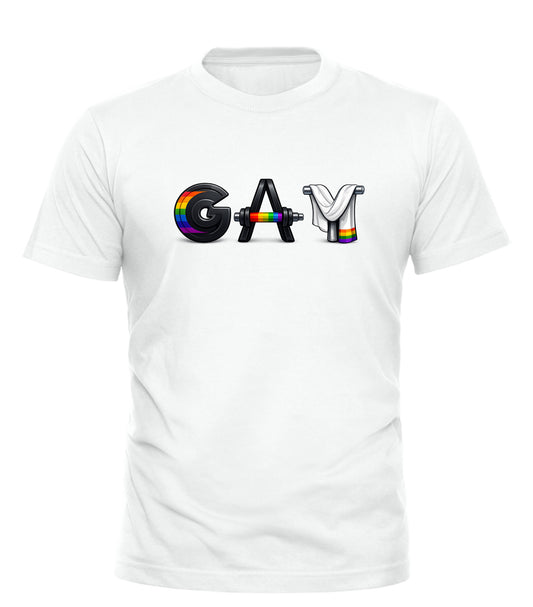 GAY Barbell Pride Fitness Tee | Good Trouble Fashion