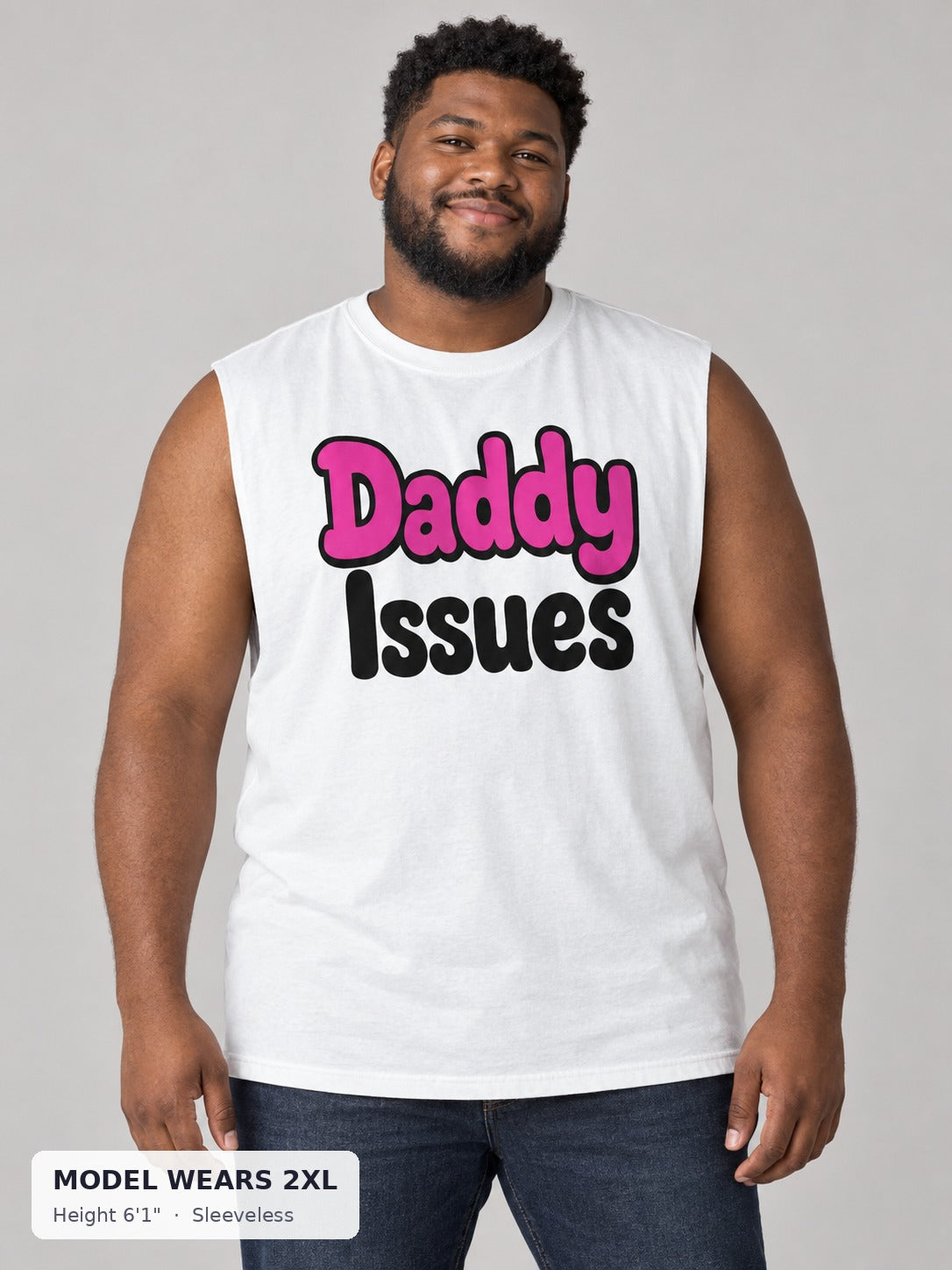 Daddy Issues Tee on a plus-size model wearing size 2XL, 6'1" - Good Trouble Fashion