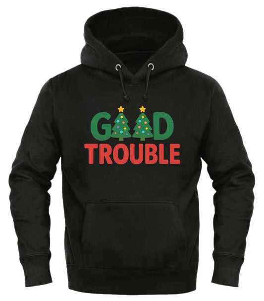 Good Trouble Christmas Tree Sweatshirt – unisex graphic crewneck sweatshirt from Good Trouble Fashion – soft fleece product photo