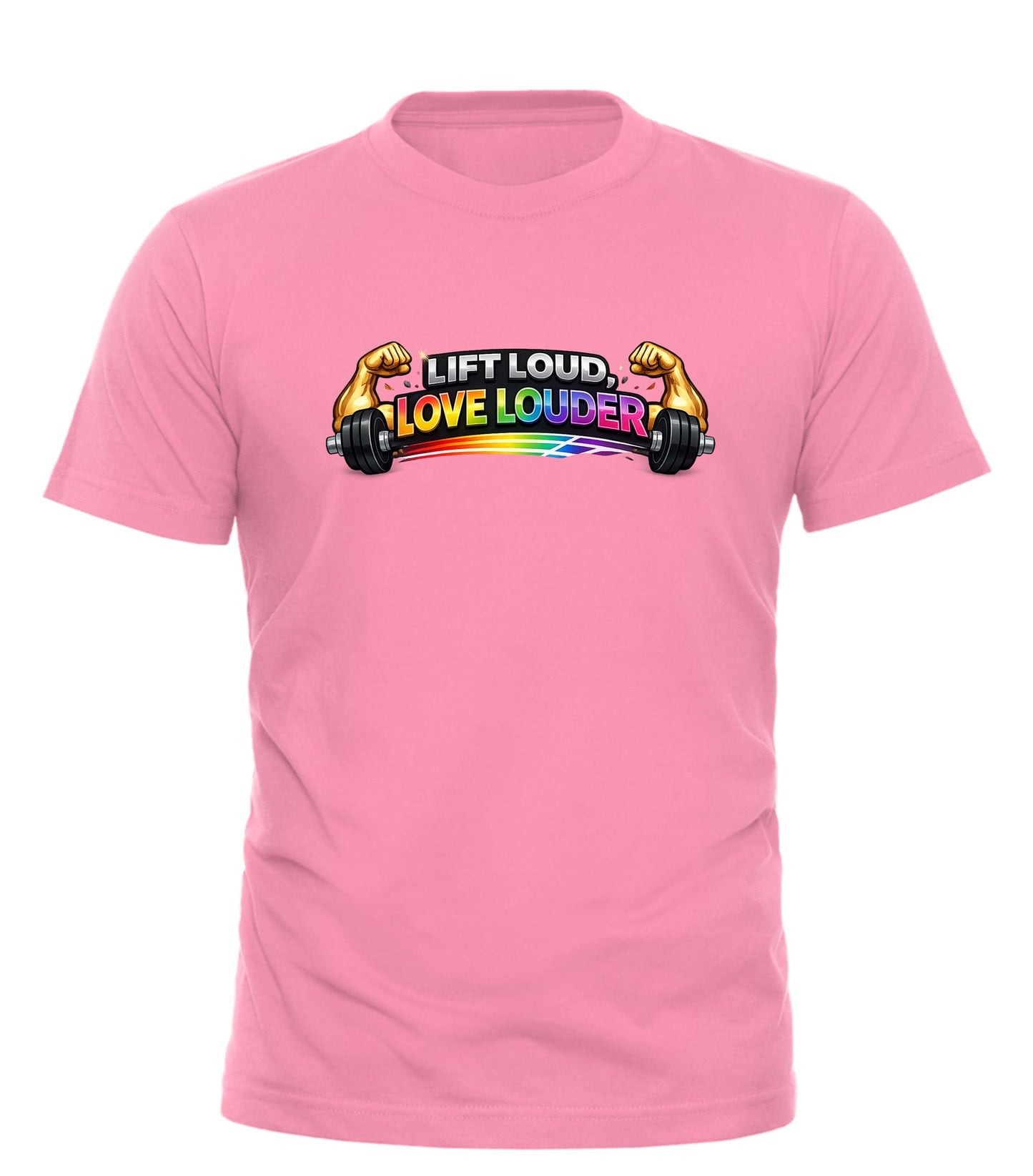 Lift Loud Love Louder Tee - Pride Fitness Fashion by Good Trouble - Good Trouble Fashion