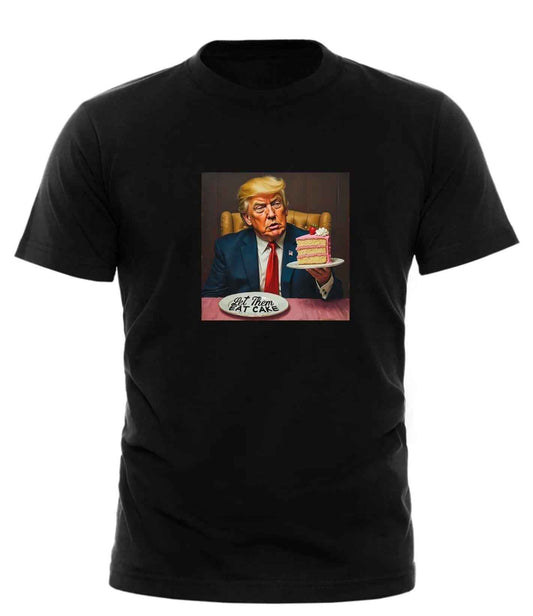 Let em Eat Cake Trump Tee – unisex graphic cotton T-shirt from Good Trouble Fashion – soft jersey tee product photo