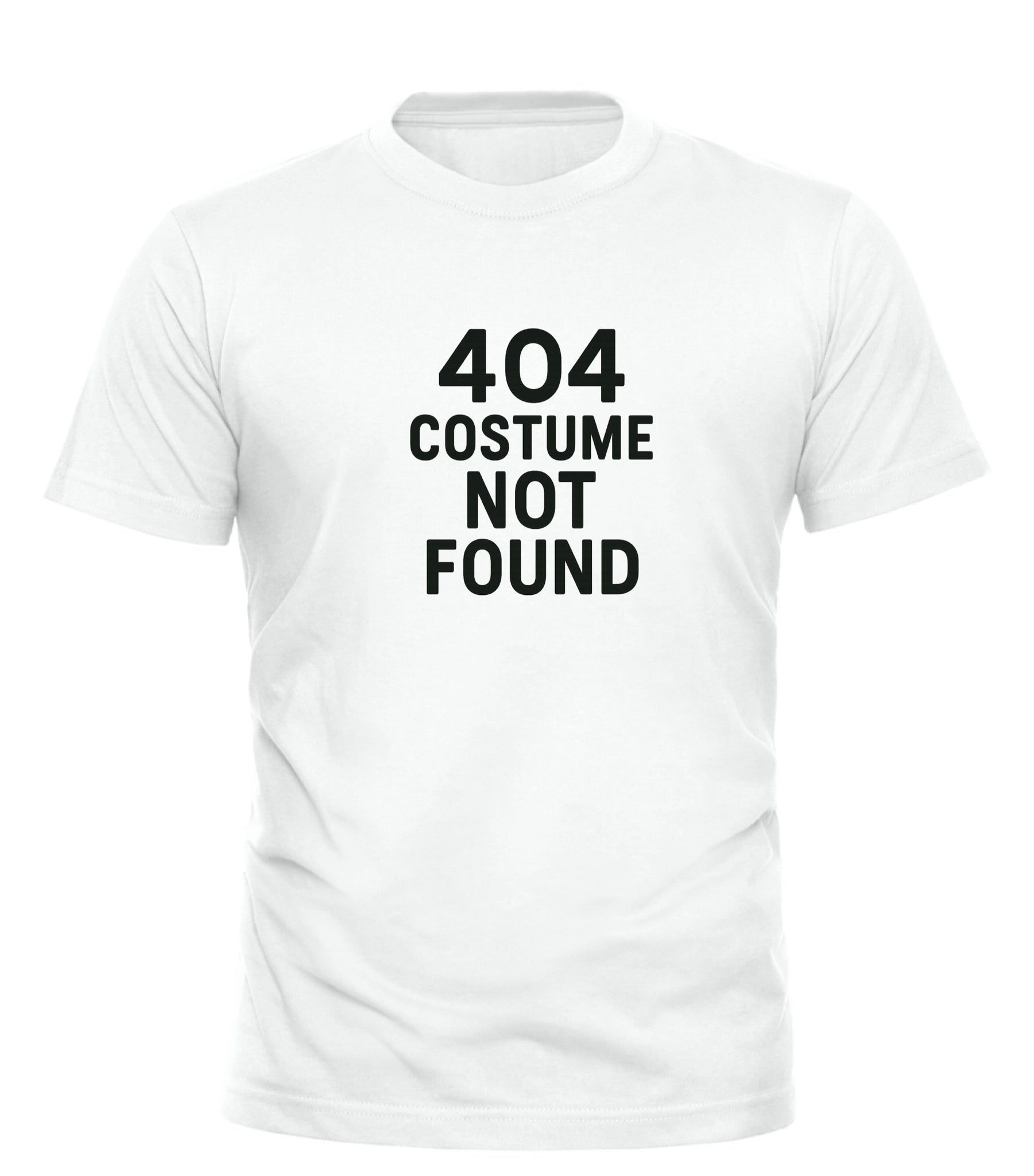 White Good Trouble Garments t-shirt with black 404 costume not found shirt text print
