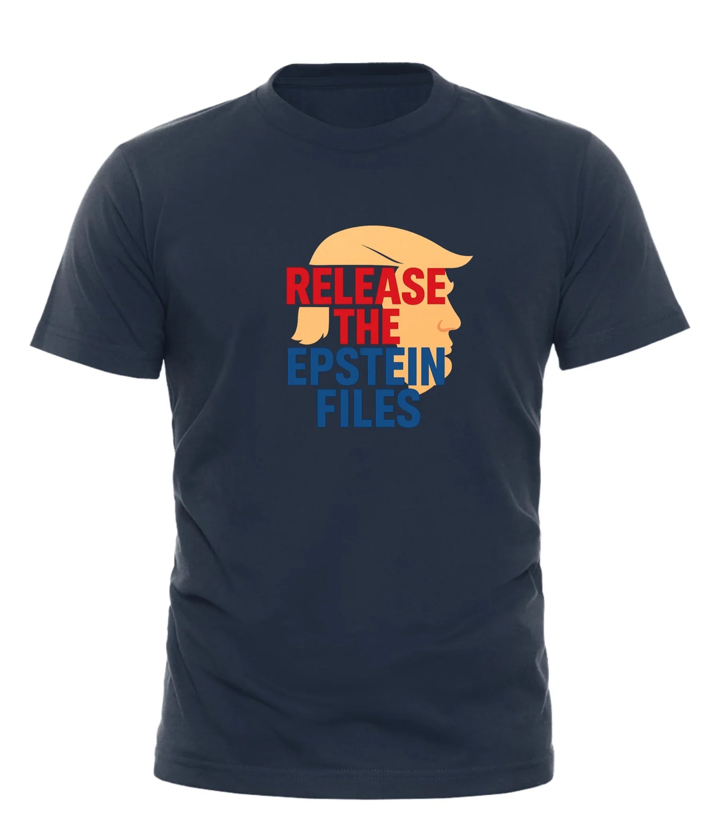 Good Trouble Garments release the epstein files tee with graphic silhouette and bold red and blue text