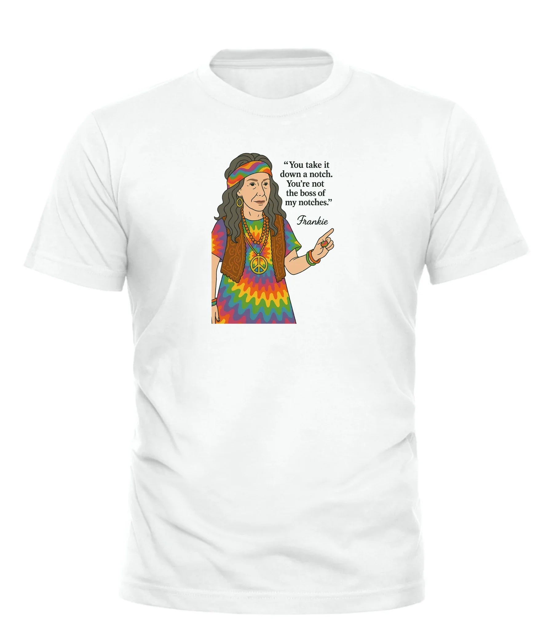 You're not the boss of me t-shirt featuring a colorful graphic and bold message