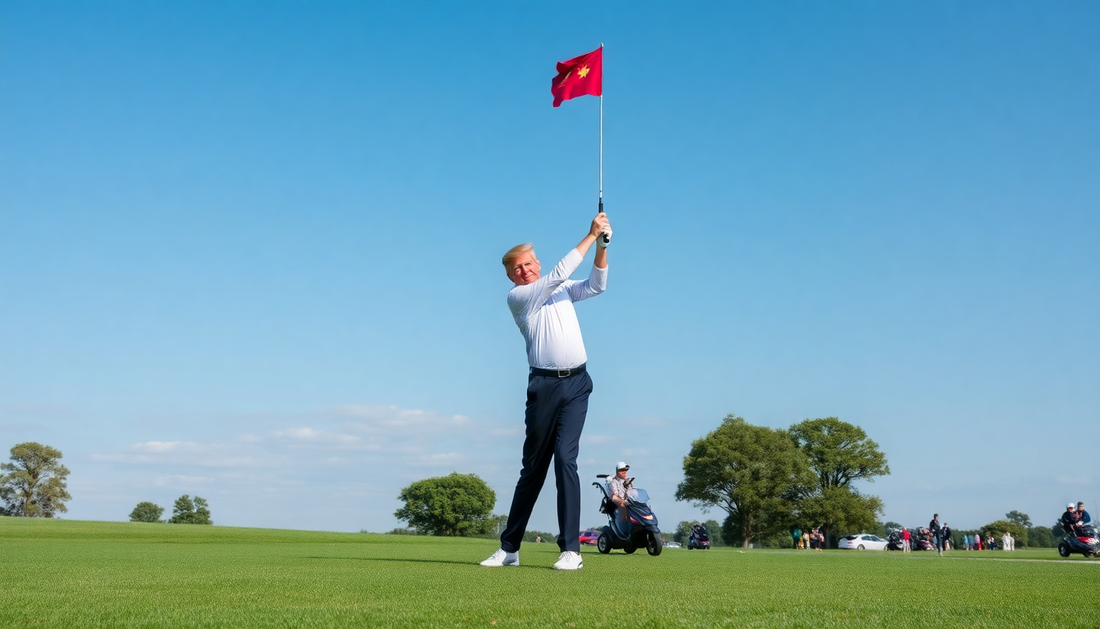 Image of Trump golfing