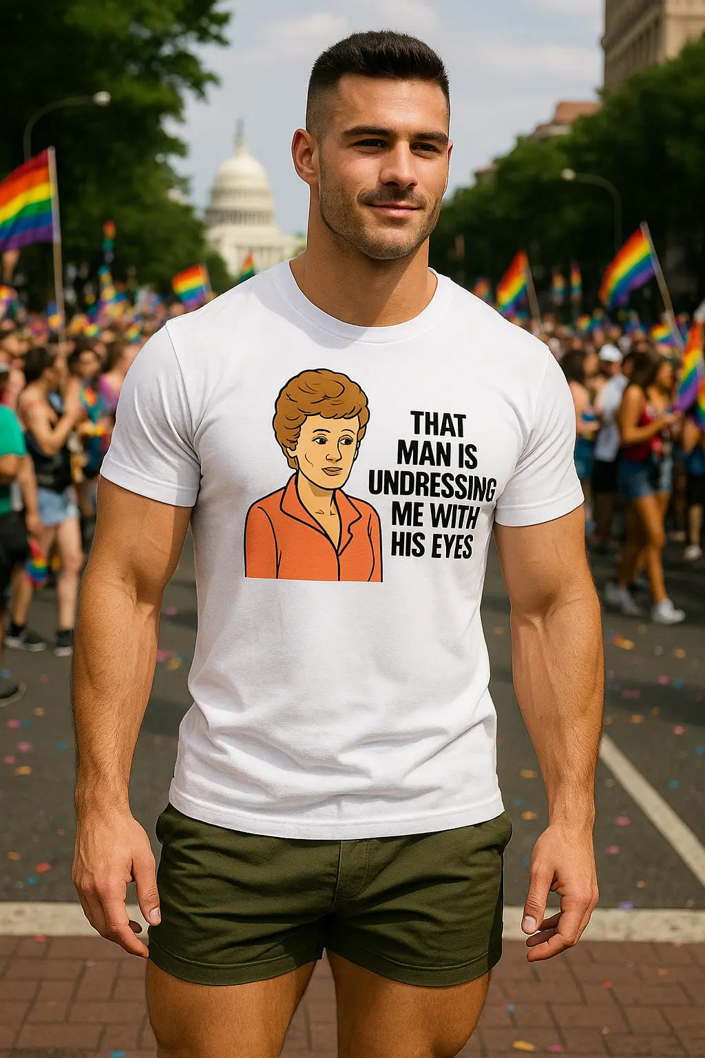 Novelty shirts inspired by TV characters featuring humorous designs and pop culture themes for casual outfits. Golden Girls