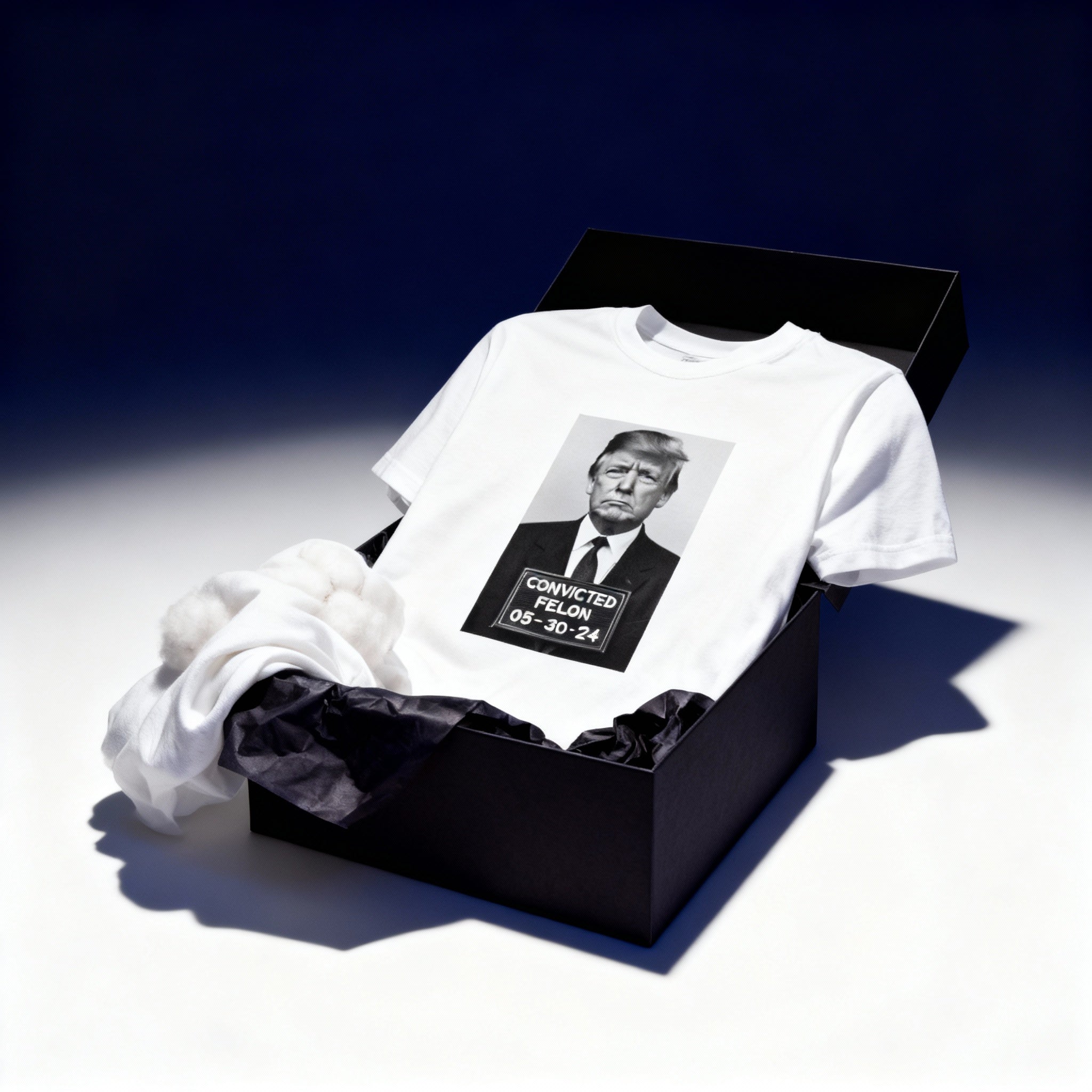 After dark resistance apparel featuring humorous political graphic tees in a gift box