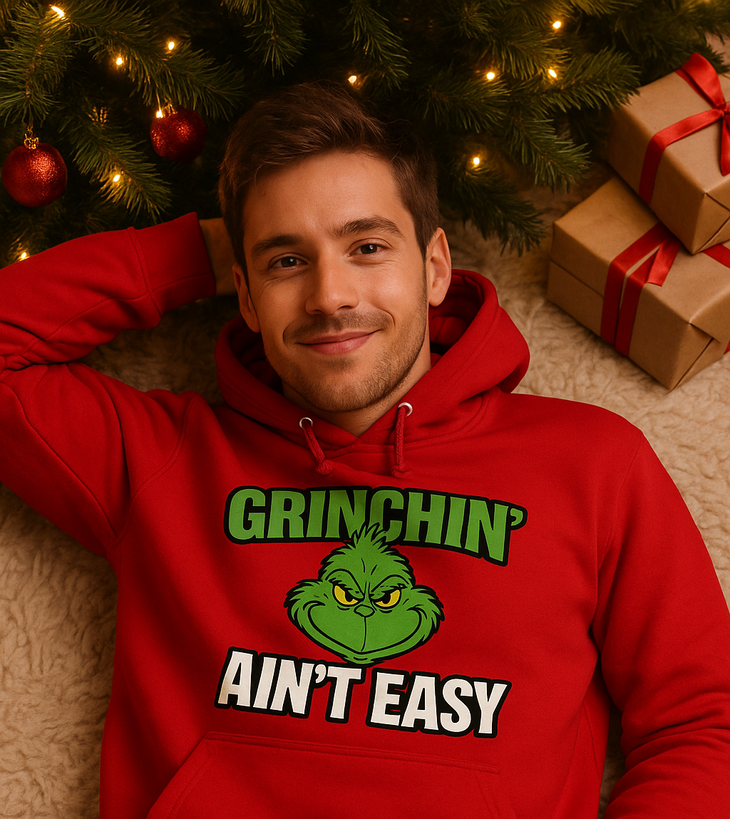 Grinchin’ Ain’t Easy Hoodie by Good Trouble Fashion