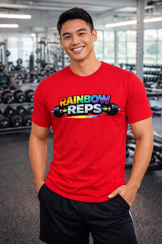 Rainbow Reps LGBTQ+ Pride Gym Tee | Good Trouble Fashion