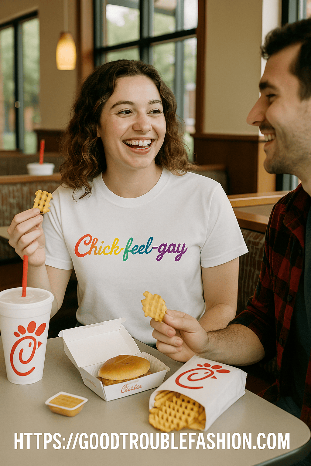 Chick-feel-gay Good Trouble Graphic Tee – unisex graphic cotton T-shirt from Good Trouble Fashion – soft jersey tee product photo