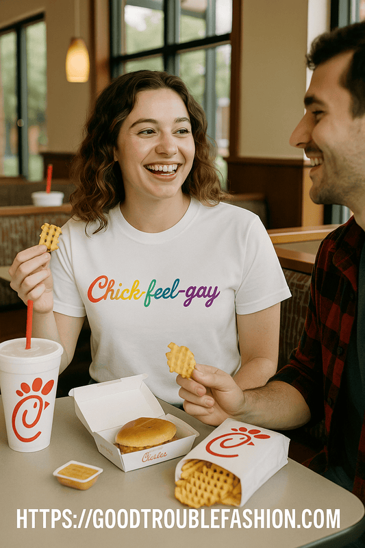 Chick-feel-gay Good Trouble Graphic Tee – unisex graphic cotton T-shirt from Good Trouble Fashion – soft jersey tee product photo