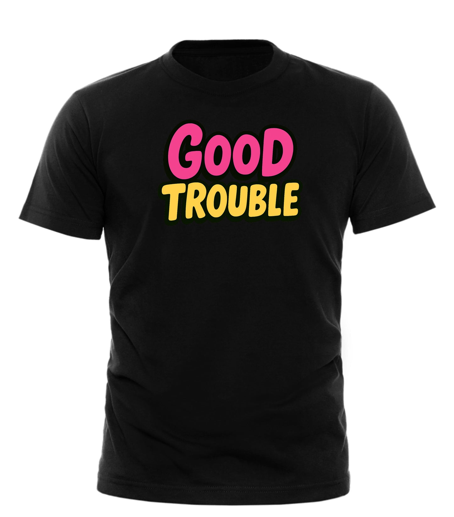 Good Trouble T-Shirt with Bold Print – unisex graphic cotton T-shirt from Good Trouble Fashion – soft jersey tee product photo