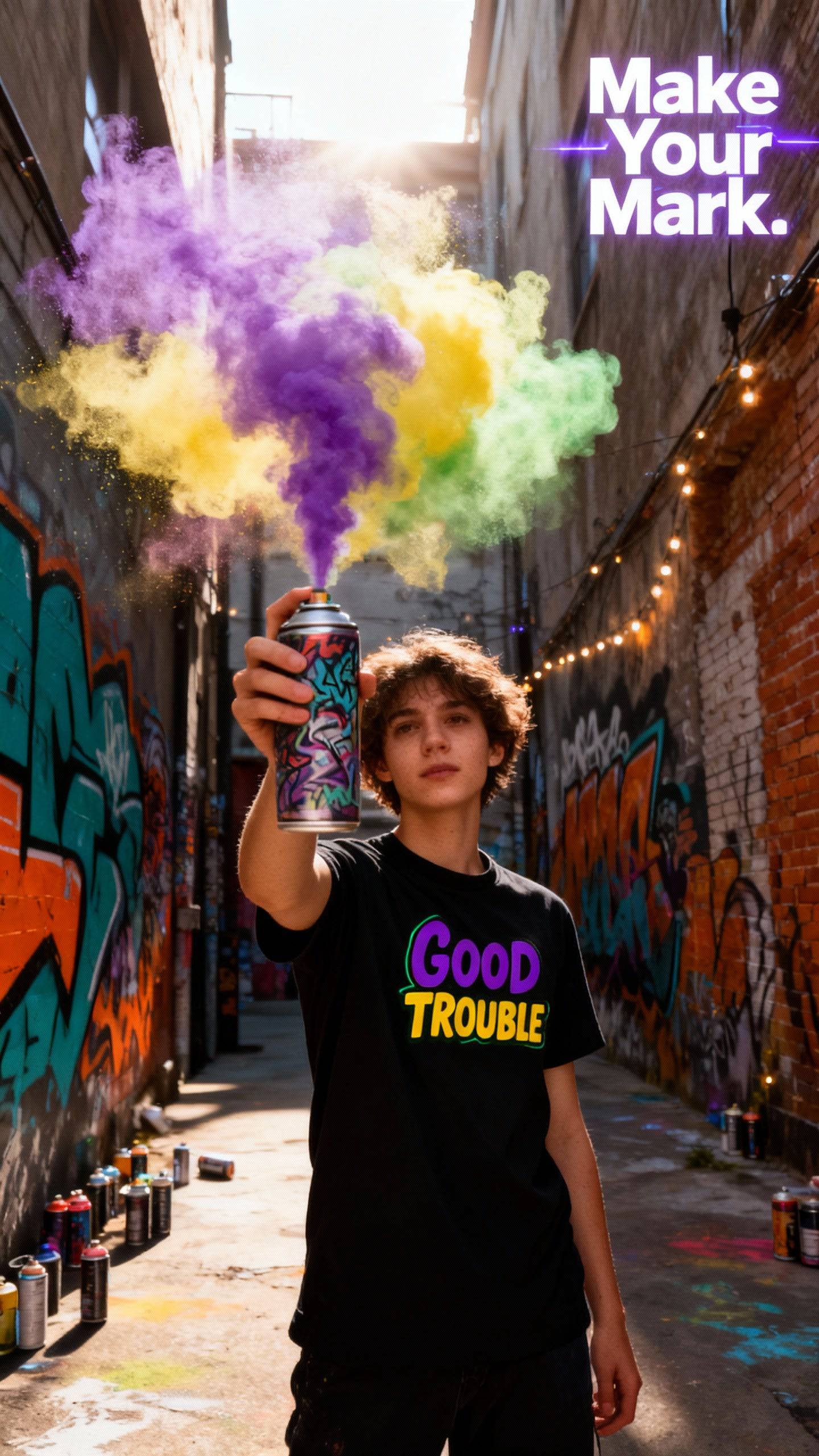 Good Trouble T-Shirt - Bold Graphic Tee – unisex graphic cotton T-shirt from Good Trouble Fashion – soft jersey tee product photo