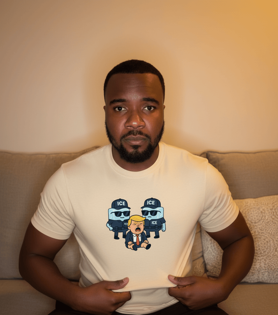 ICE protest t-shirt with Bold Design – unisex graphic cotton T-shirt from Good Trouble Fashion – soft jersey tee product photo