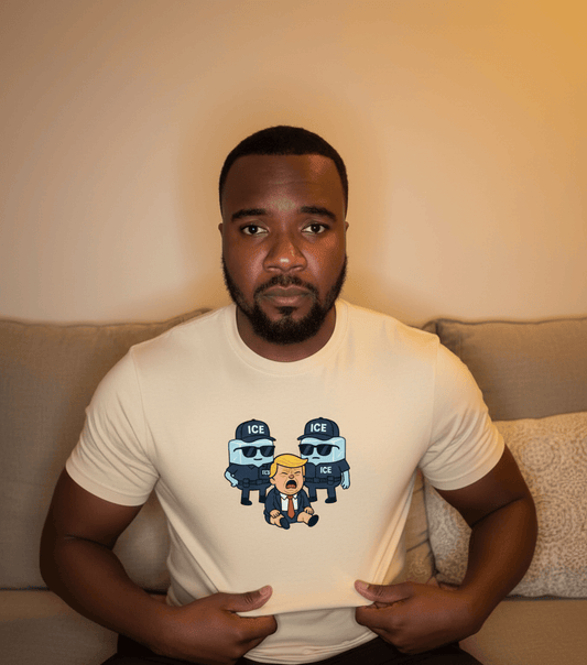 ICE protest t-shirt with Bold Design – unisex graphic cotton T-shirt from Good Trouble Fashion – soft jersey tee product photo