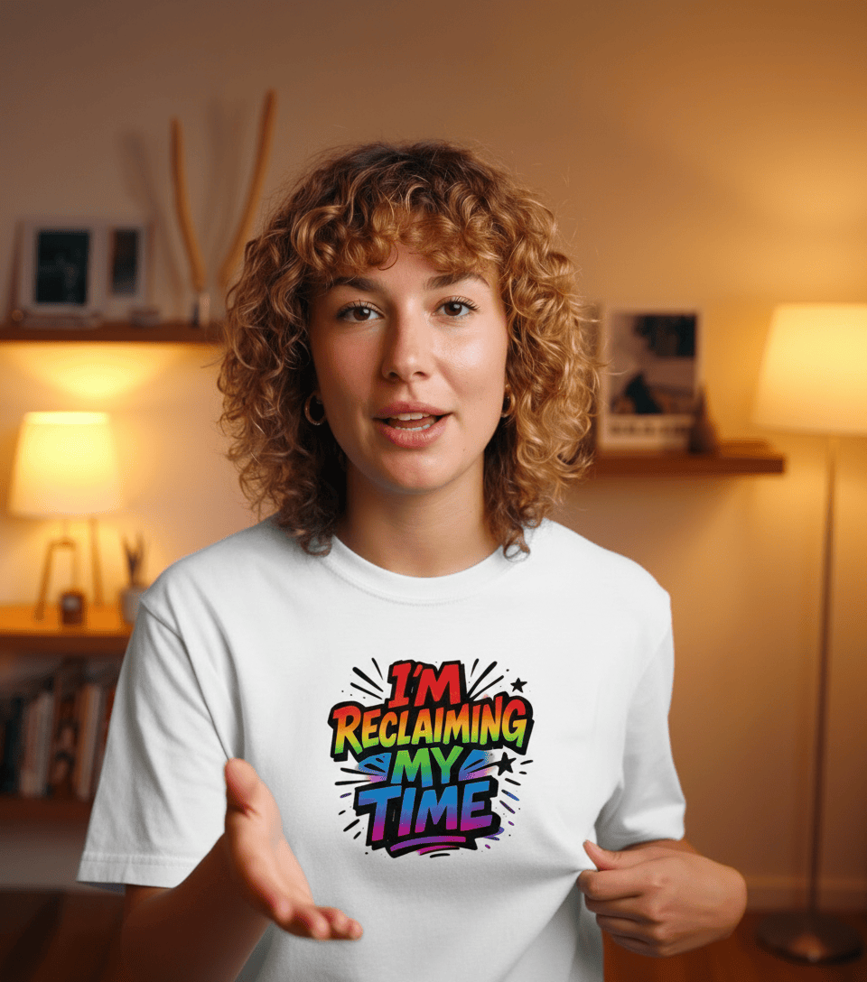 Reclaiming My Time Shirt – unisex graphic cotton T-shirt from Good Trouble Fashion – soft jersey tee product photo