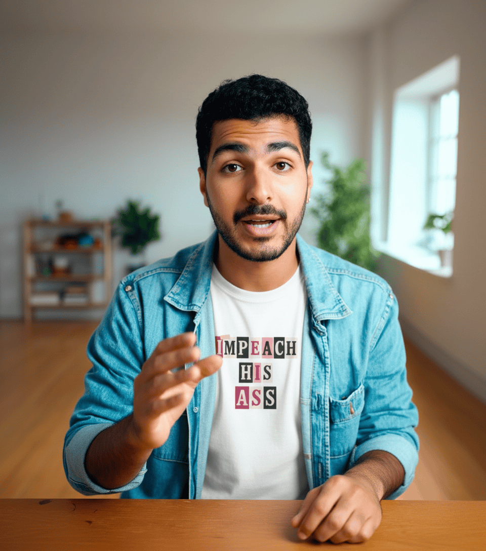 Impeach His Ass T-Shirt – unisex graphic cotton T-shirt from Good Trouble Fashion – soft jersey tee product photo