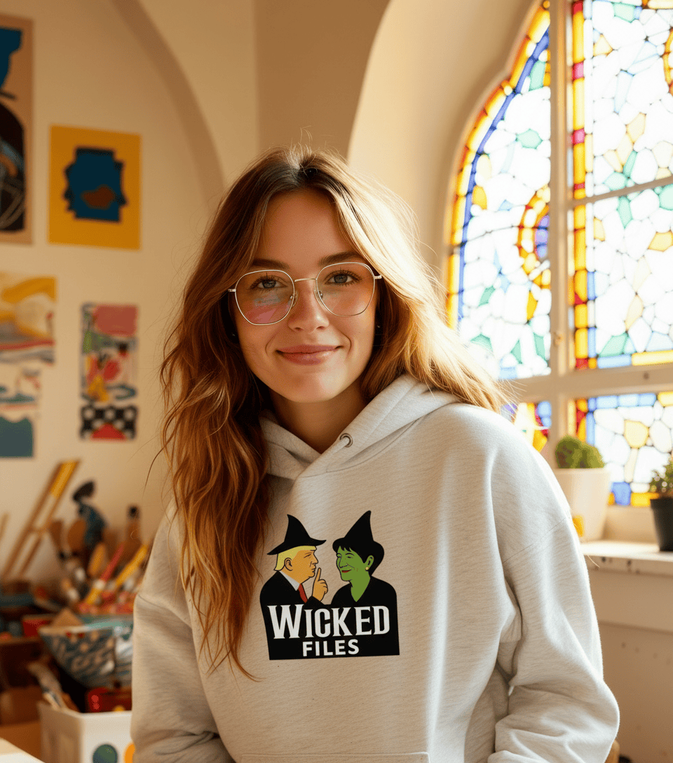 The Wicked Meets Epstein Files Hoodie – cozy unisex graphic hoodie from Good Trouble Fashion – soft fleece sweatshirt style product photo