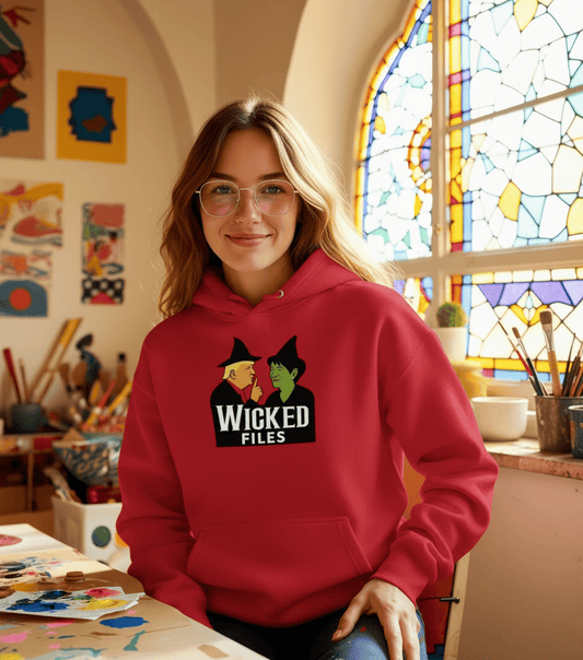 The Wicked Meets Epstein Files Hoodie – cozy unisex graphic hoodie from Good Trouble Fashion – soft fleece sweatshirt style product photo
