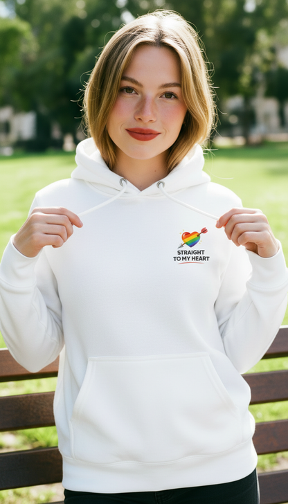 Straight to My Heart™ Pride Hoodie – Cozy, Colorful & Full of Heart - Good Trouble Fashion