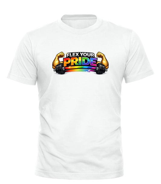 Flex Your Pride Rainbow Fitness Tee | Good Trouble Fashion