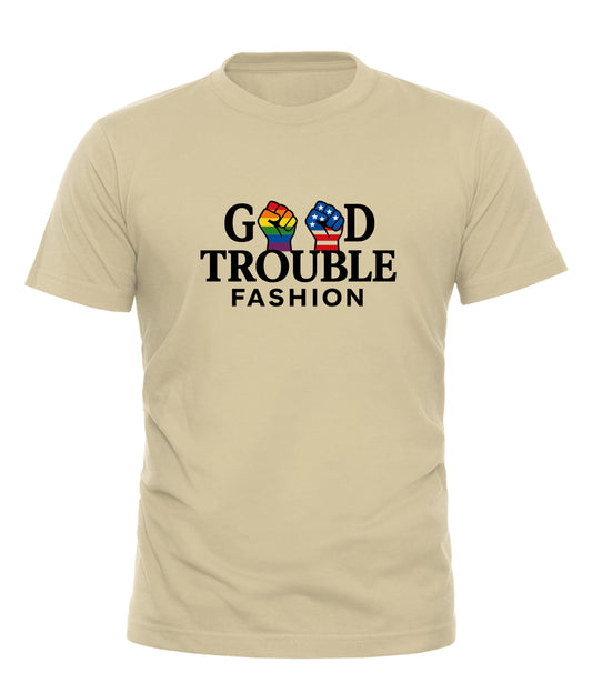 Good Fight Signature Tee – unisex graphic cotton T-shirt from Good Trouble Fashion – soft jersey tee product photo