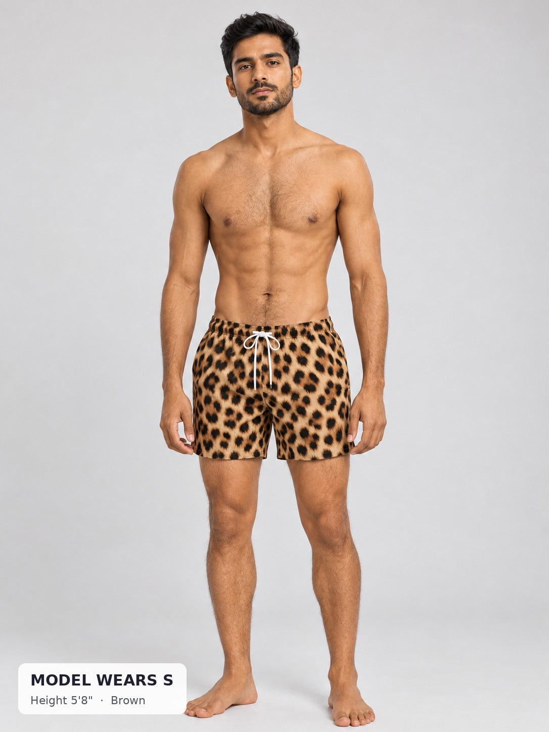 Animal Print Shorts in Brown on a slim model wearing size S, 5'8" - Good Trouble Fashion