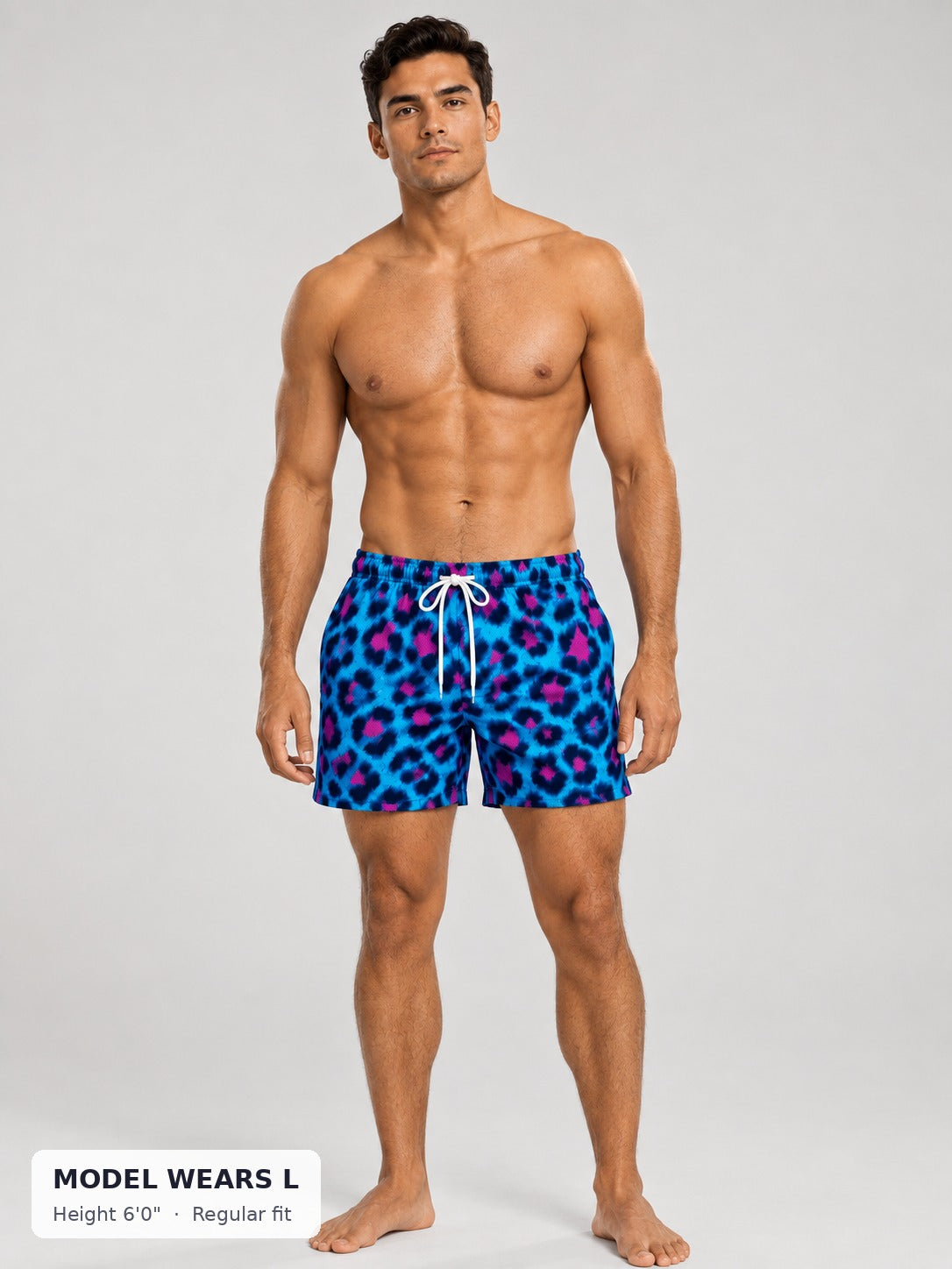 Animal Print Shorts on an athletic model wearing size L, 6'0" - Good Trouble Fashion