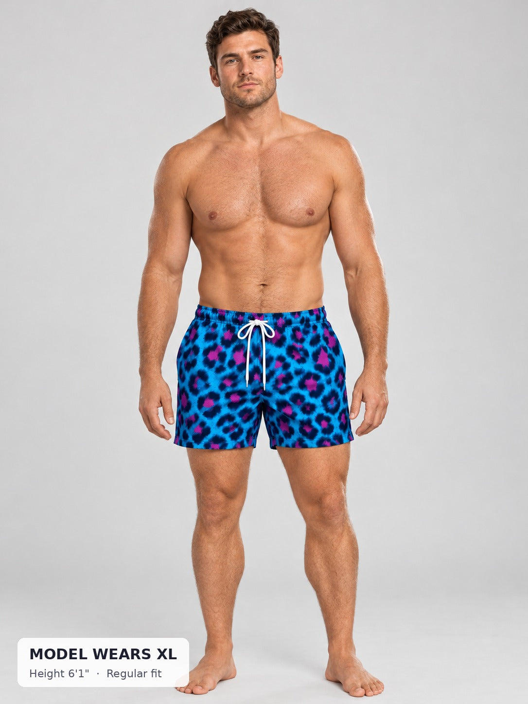 Animal Print Shorts on a model wearing size XL, 6'1" - Good Trouble Fashion