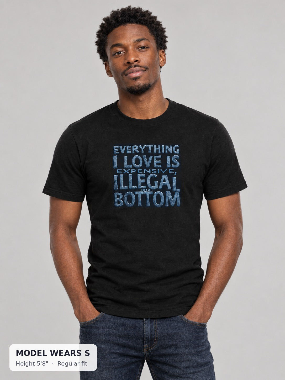 Another Bottom Tee on a slim model wearing size S, 5'8" - Good Trouble Fashion