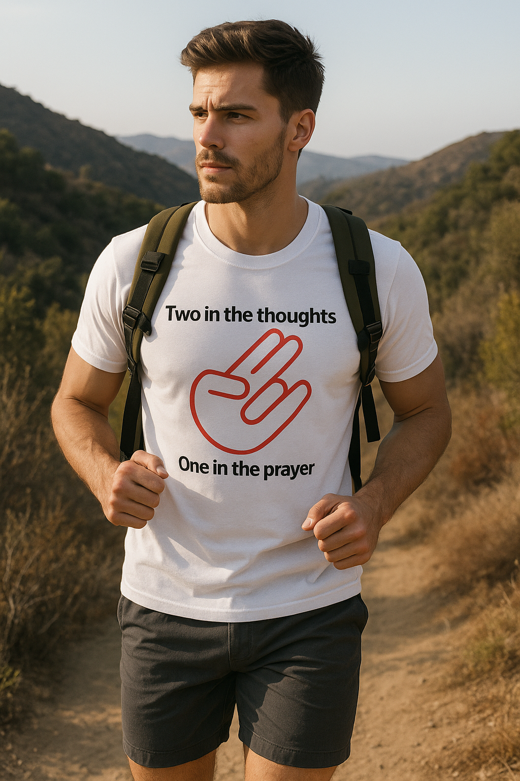 Good Trouble Garments anti gun violence graphic tee featuring a peace sign and thoughtful message