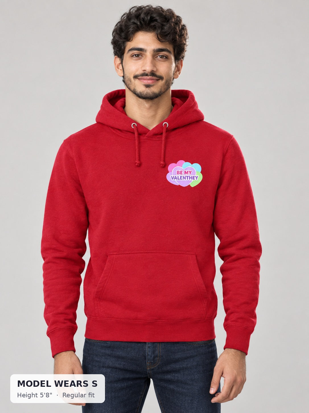 Be My Valenthey Hoodie on a slim model wearing size S, 5'8" - Good Trouble Fashion