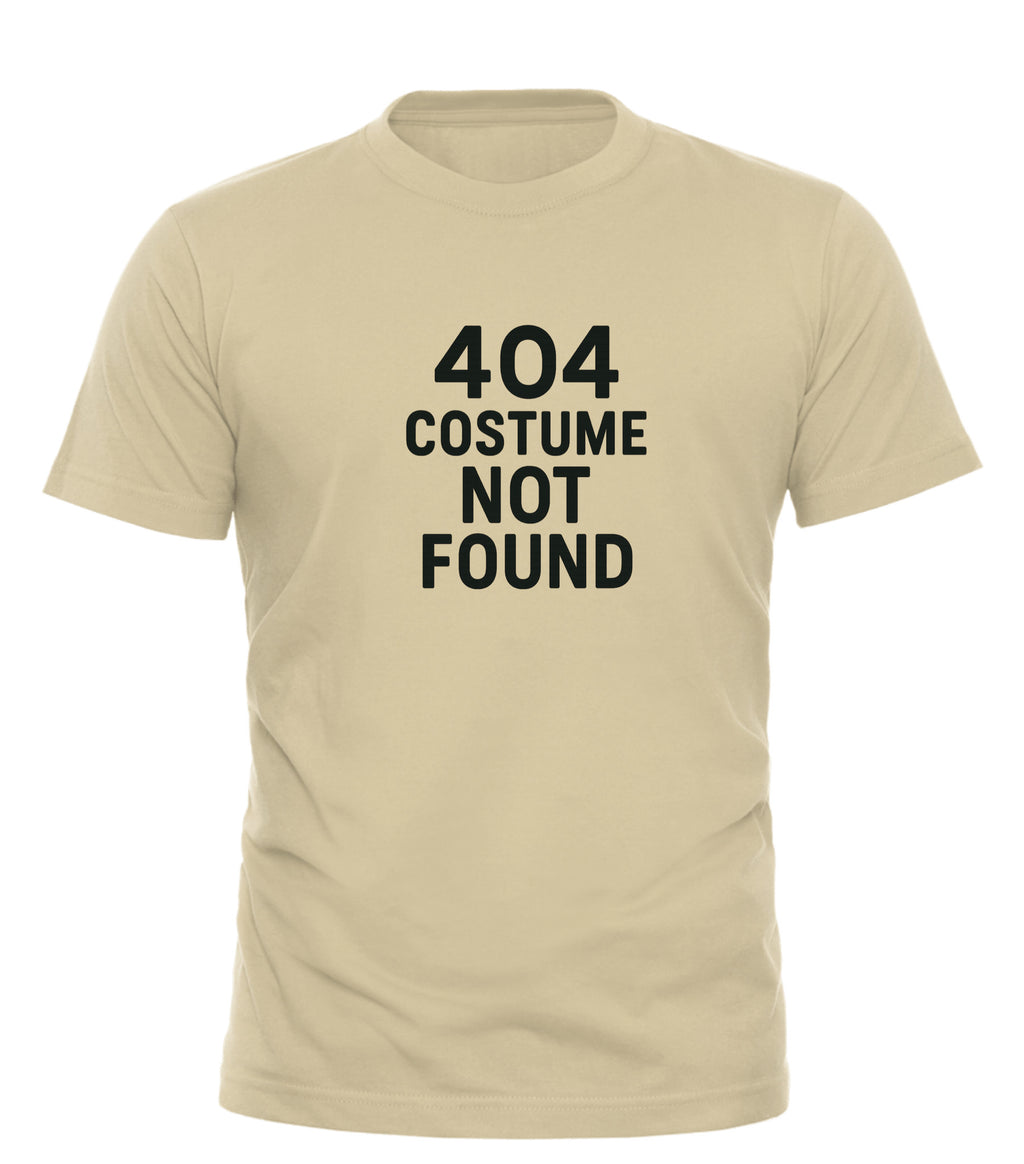 Beige Good Trouble Garments t-shirt with black 404 costume not found shirt text print