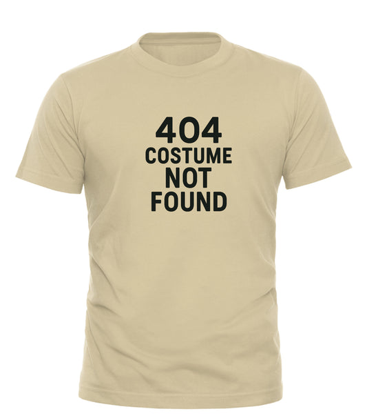 Beige Good Trouble Garments t-shirt with black 404 costume not found shirt text print