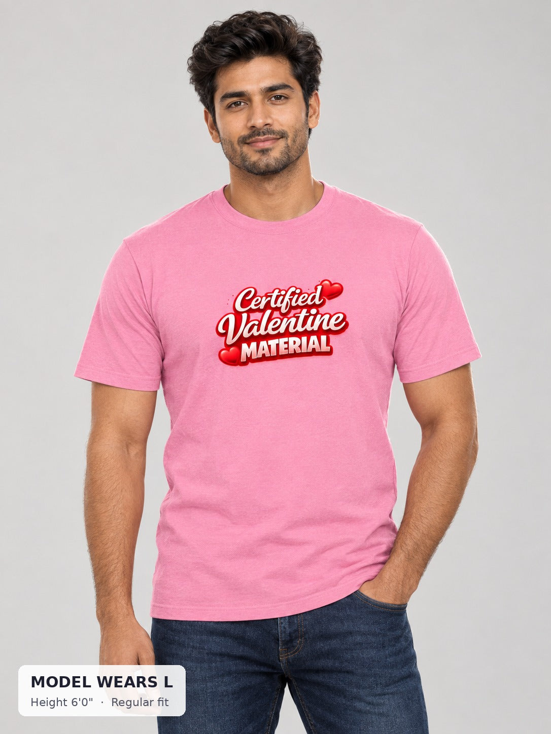 Certified Valentine Tee on an athletic model wearing size L, 6'0" - Good Trouble Fashion