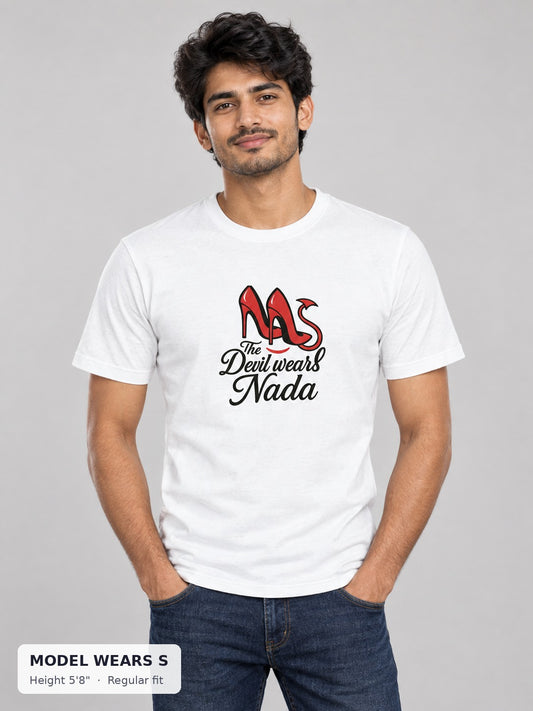 Devil Wears Nada T-Shirt for Effortless Style and Comfort on model wearing size S - Good Trouble Fashion