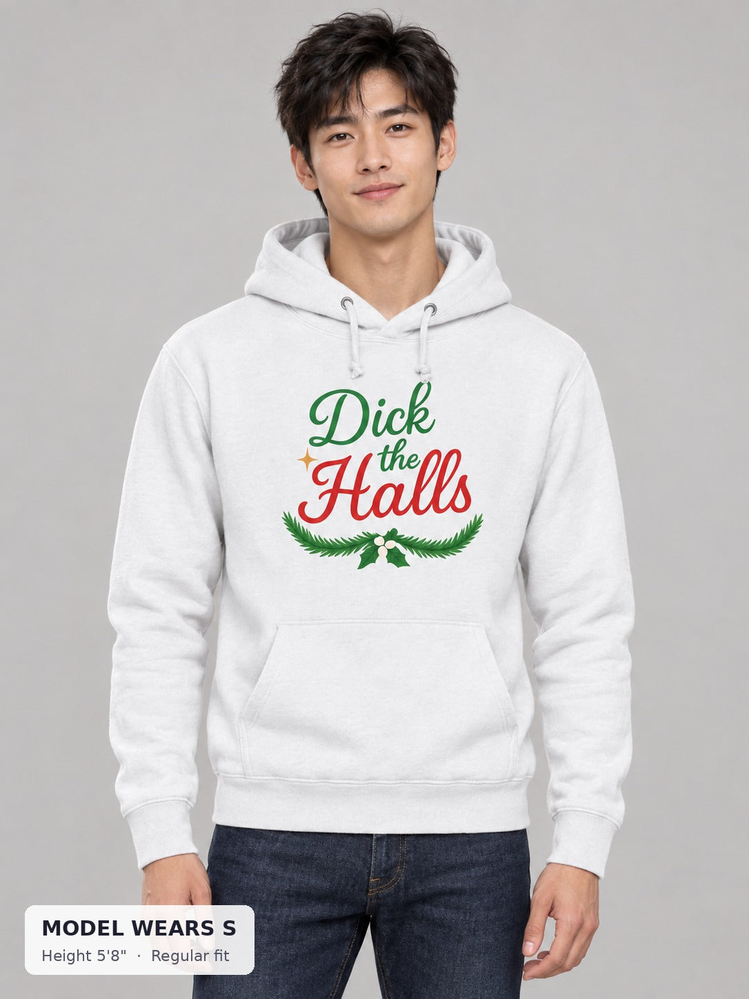 Dick the Halls Sweatshirt on a slim model wearing size S, 5'8" - Good Trouble Fashion