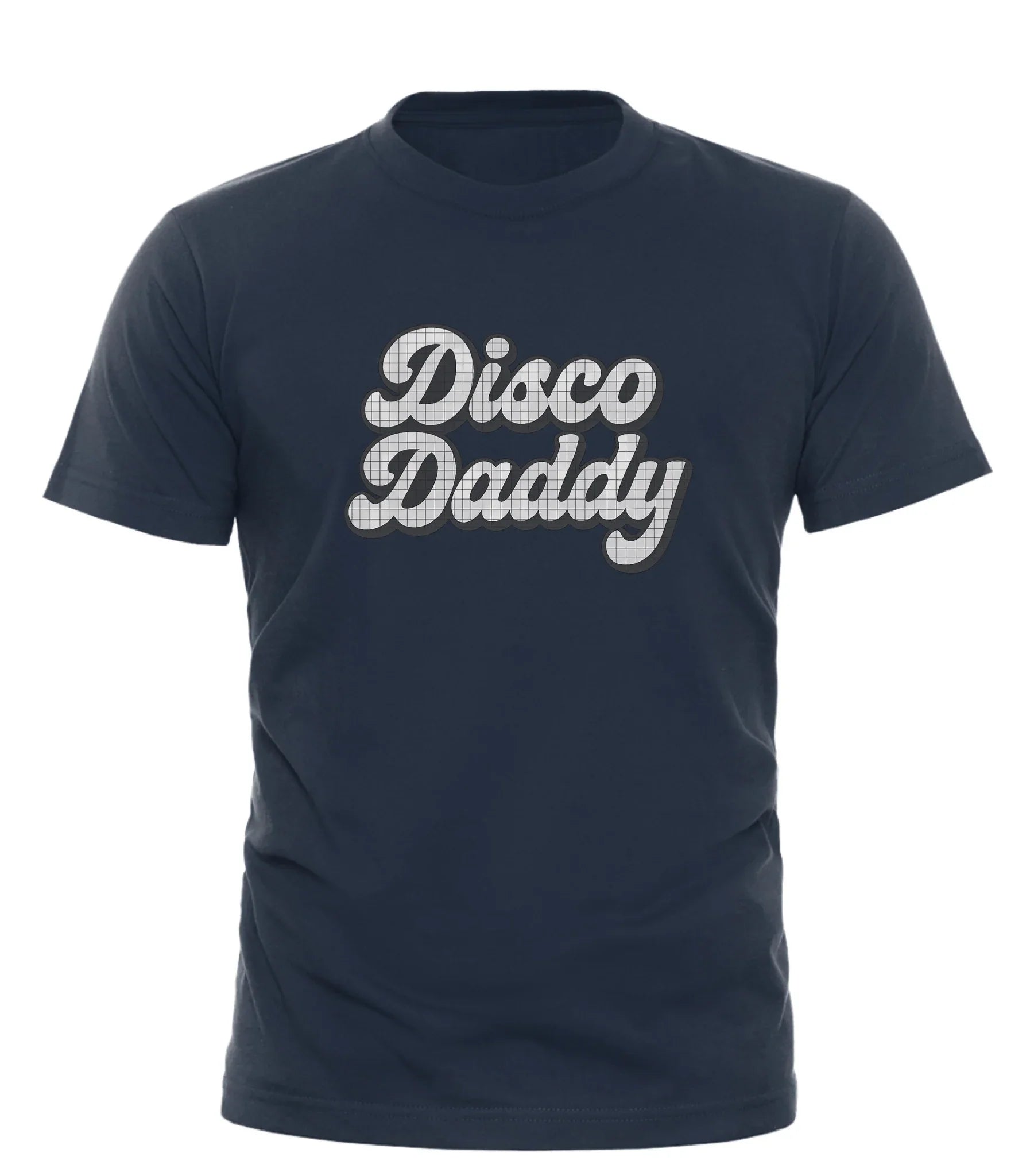 Good Trouble Garments Disco Daddy t-shirt in black with white retro script logo on front