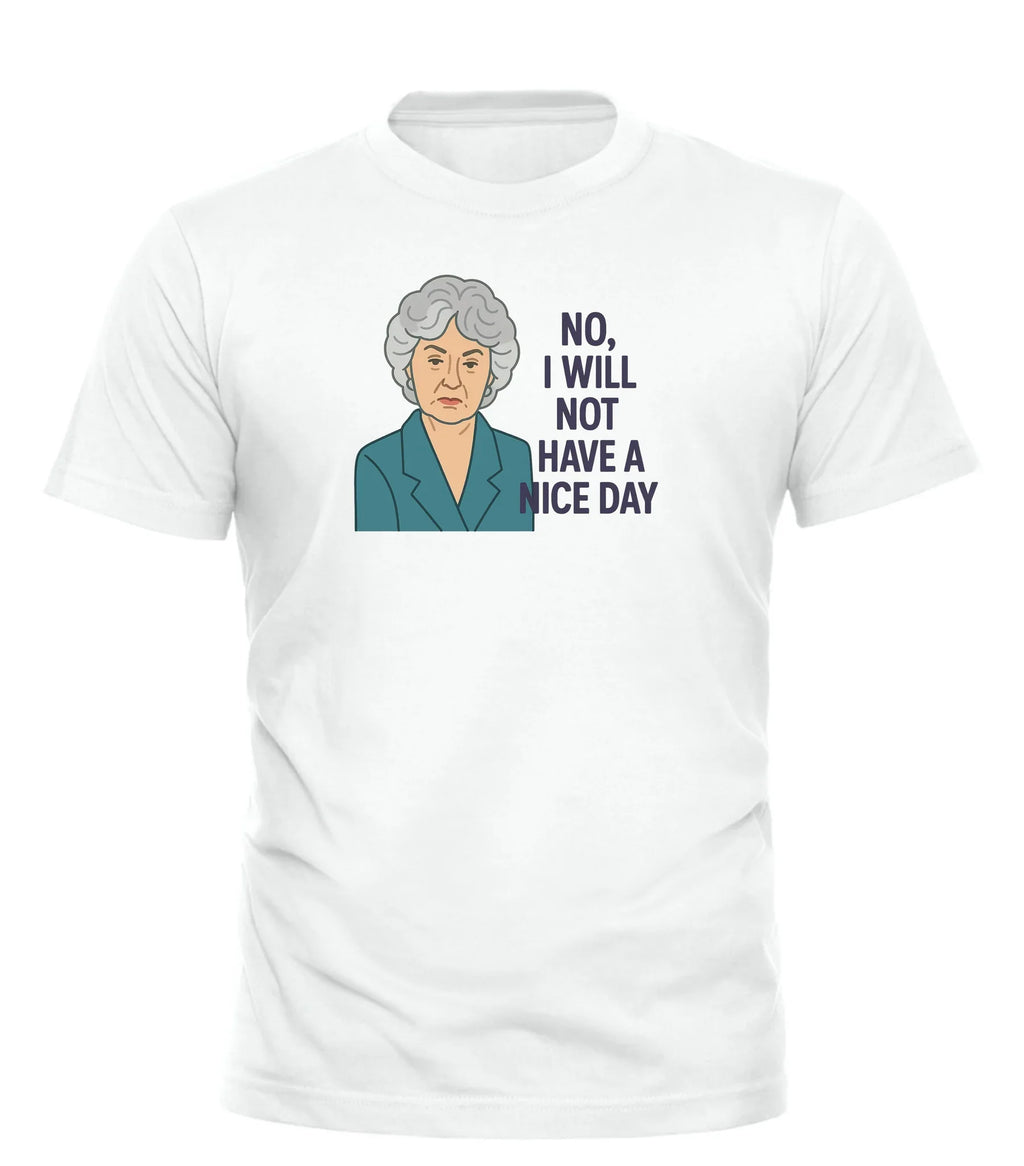 Dorothy inspired sarcasm shirt featuring a quote and illustration in a white t-shirt