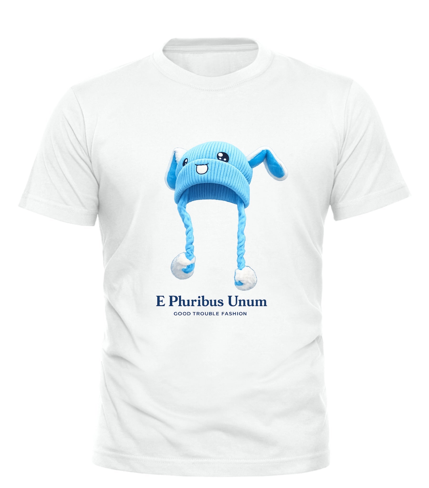 E pluribus unum T-shirt - Blue Hat Boy Design for Everyday Wear - Good Trouble Fashion