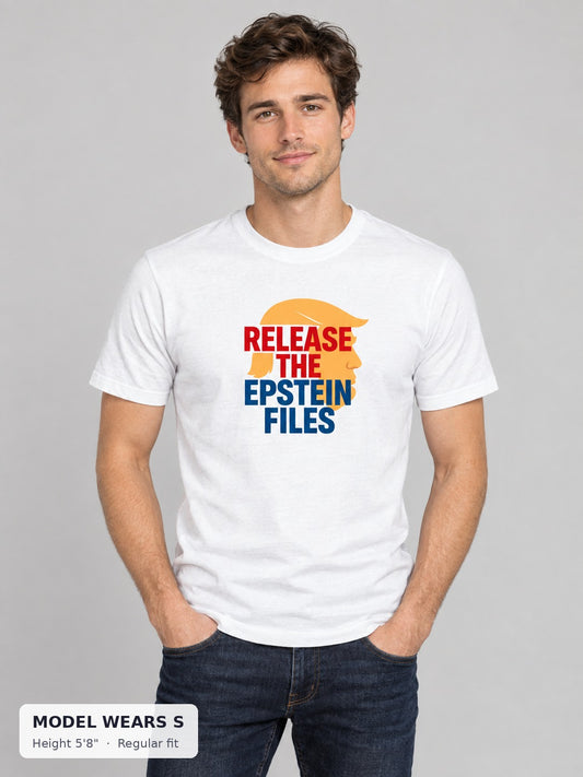 Epstein Files Tee on a slim model wearing size S, 5'8" - Good Trouble Fashion