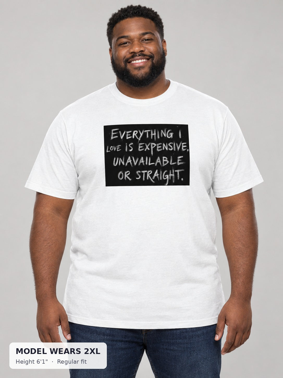 Everything I Love Is a Bottom Tee on a plus-size model wearing size 2XL, 6'1" - Good Trouble Fashion