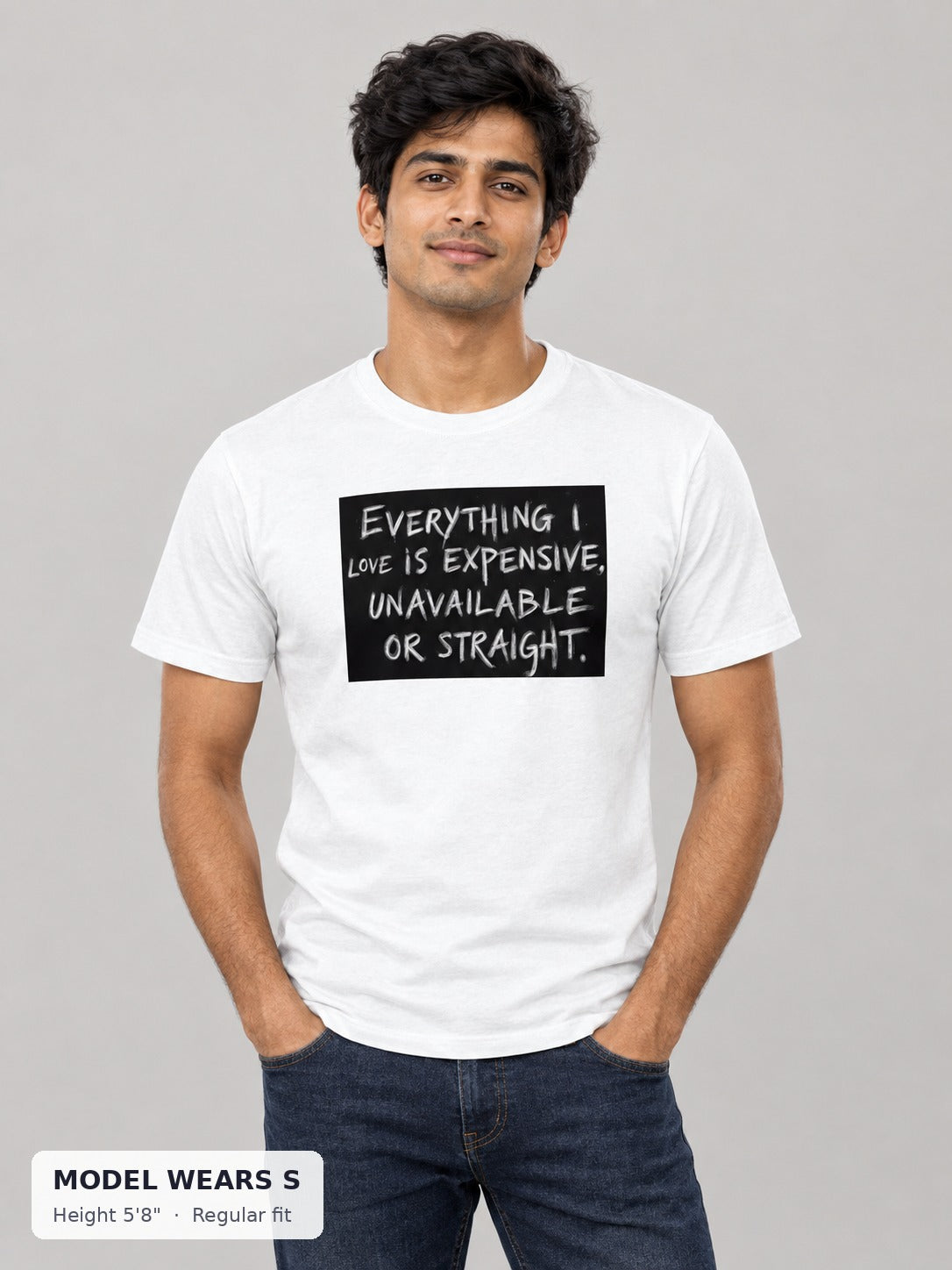 Everything I Love Is a Bottom Tee on a slim model wearing size S, 5'8" - Good Trouble Fashion
