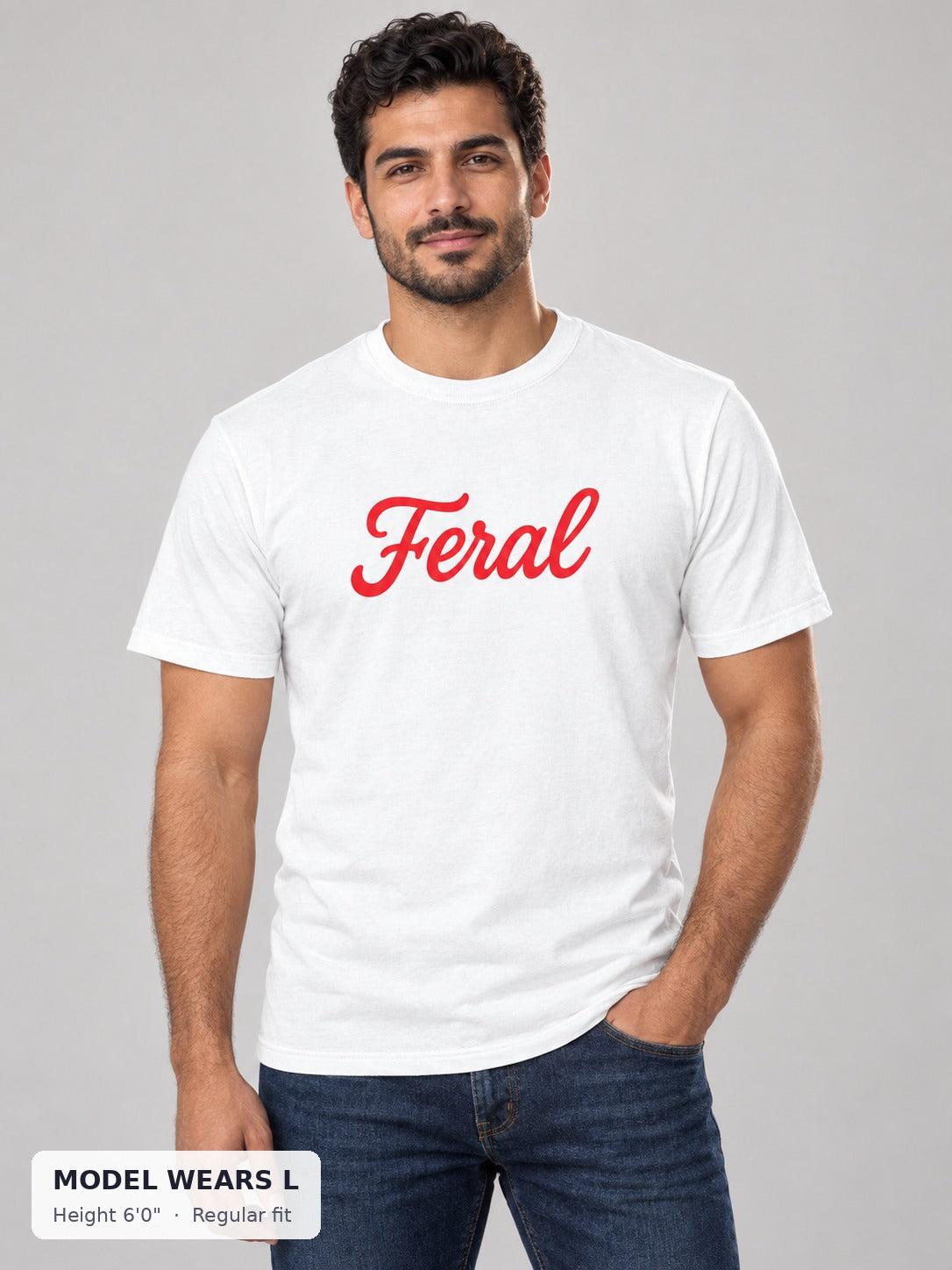Feral T-Shirt – Embrace Your Wild Side with Style on model wearing size L - Good Trouble Fashion