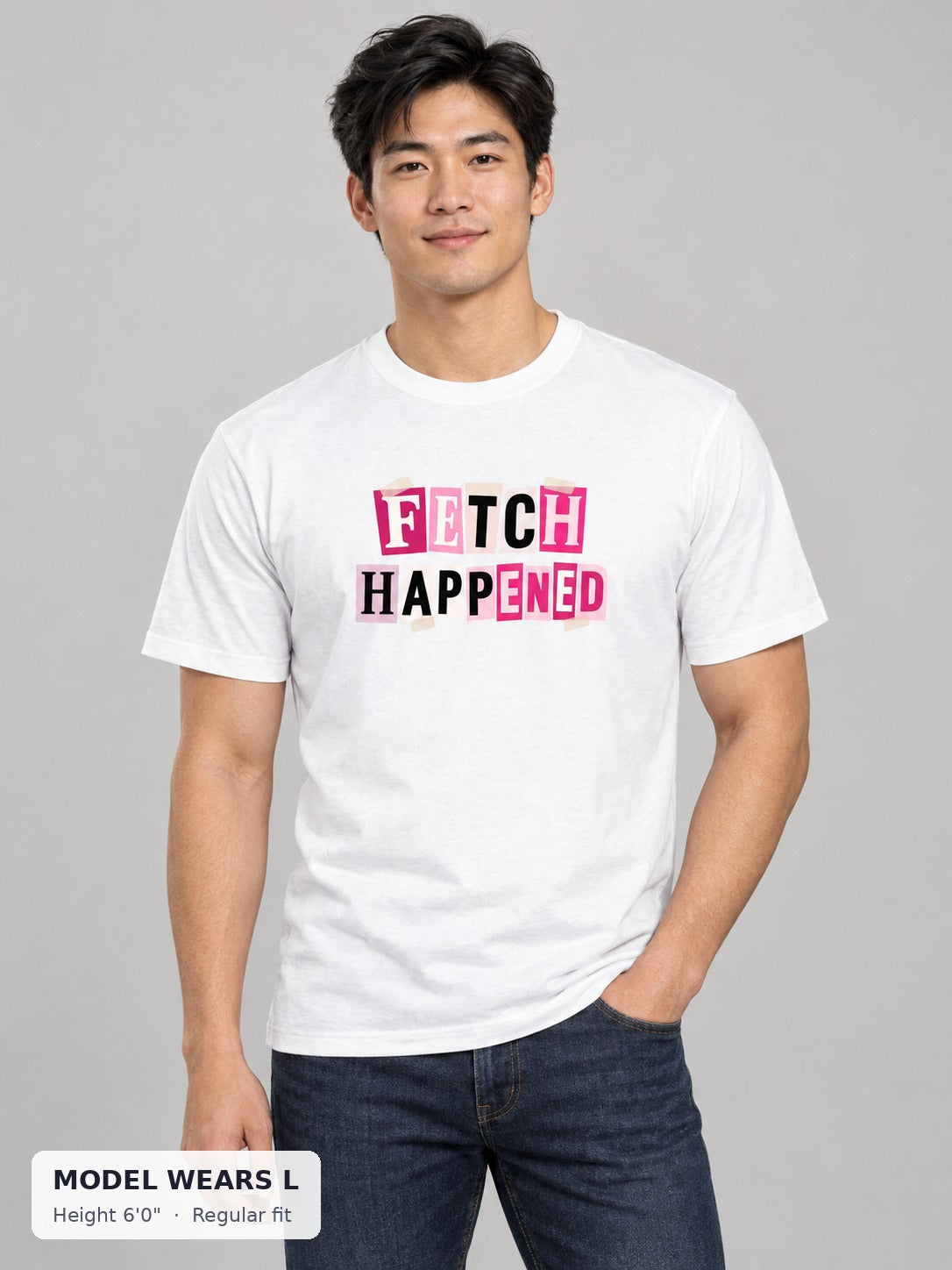 Fetch Happened Tee on an athletic model wearing size L, 6'0" - Good Trouble Fashion