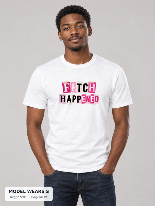 Fetch Happened Tee on a slim model wearing size S, 5'8" - Good Trouble Fashion